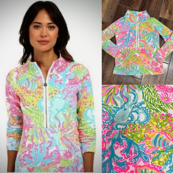 Lilly Pulitzer Tops - Lilly Pulitzer Skipper Lovers Coral Popover Octopus Fish Underwater Scenes